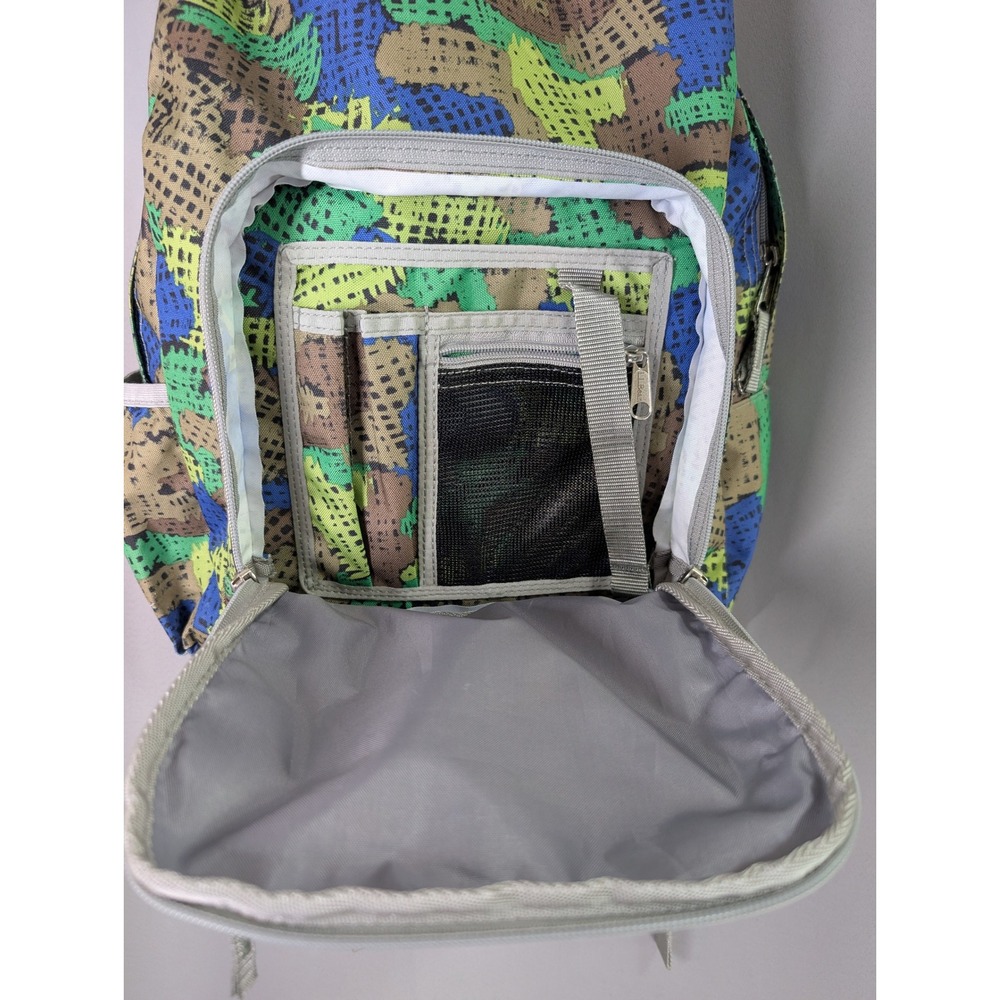 LL Bean BackPack 24L Green Blue Pixel Camo Reflective School Bag - Picture 6 of 12
